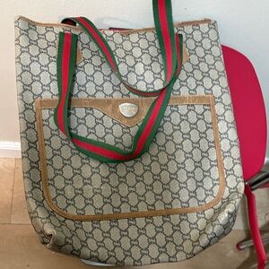 Authentic vintage GUCCI PLUS project tote / sherry line straps With COA